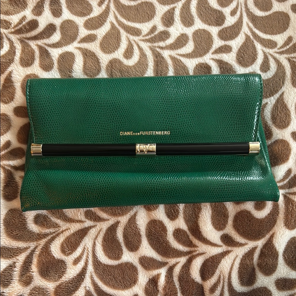 Diane Von Furstenberg Green Clutch Wristlet